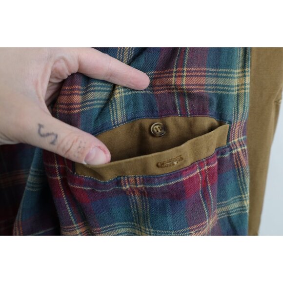 Vintage 90s American Eagle Outfitters Mens Large Flannel Lined Chore Barn Jacket - Picture 13 of 16